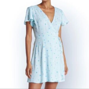 Abound wrap mini dress XSMALL Blue short Sleeve